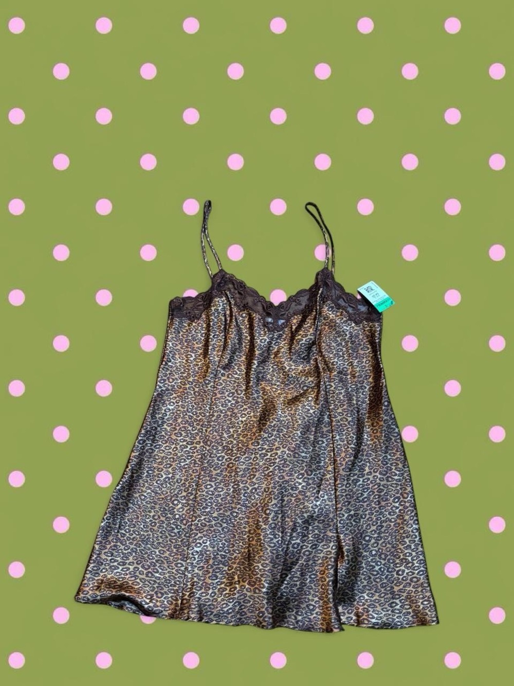Late 1999 Victoria's Secret Satin Leopard-Print Chemise in Brown